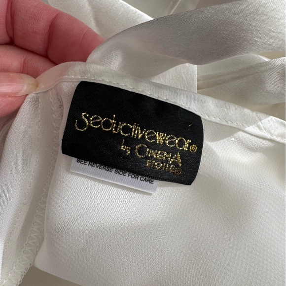 NWT! Seductivewear by Cinema Etoile Elegant White Lace-Trimmed Full-Length Slip - Picture 11 of 12